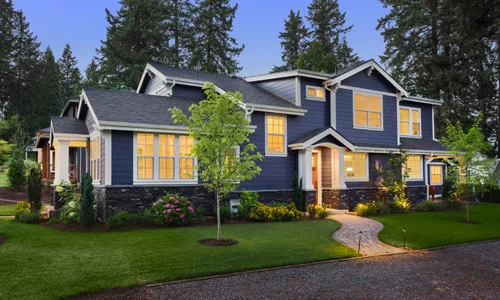 Beautiful house view at evening
